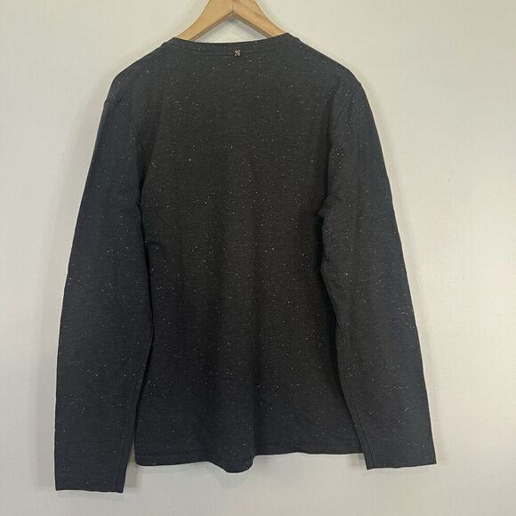 Billy Reid Speckled Charcoal Terry Henley Shirt XL - Picture 6 of 6